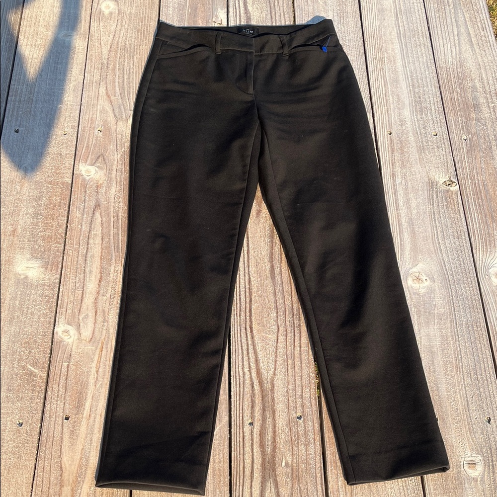 White House Black Market Black Straight-Leg Dress Pants - Picture 2 of 12